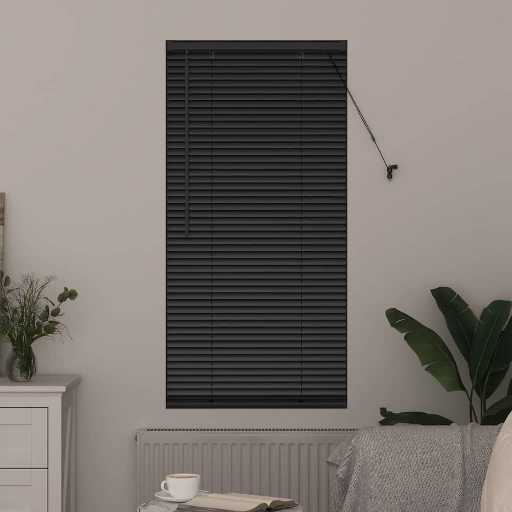 vidaXL Jaluzea pentru Fereastră cu perdele Manual Negru Aluminiu