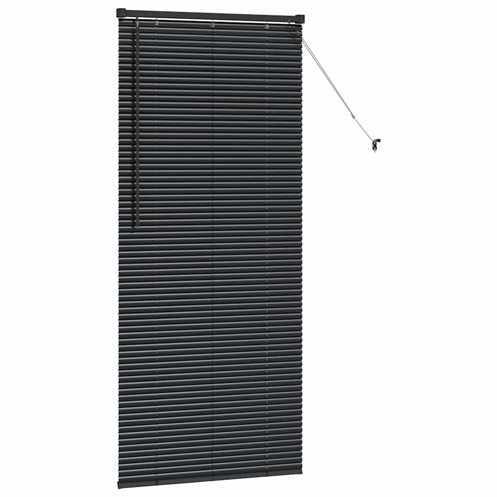 vidaXL Jaluzea pentru Fereastră cu perdele Manual Negru Aluminiu vidaXL Jaluzea pentru Fereastră cu perdele Manual Negru Aluminiu