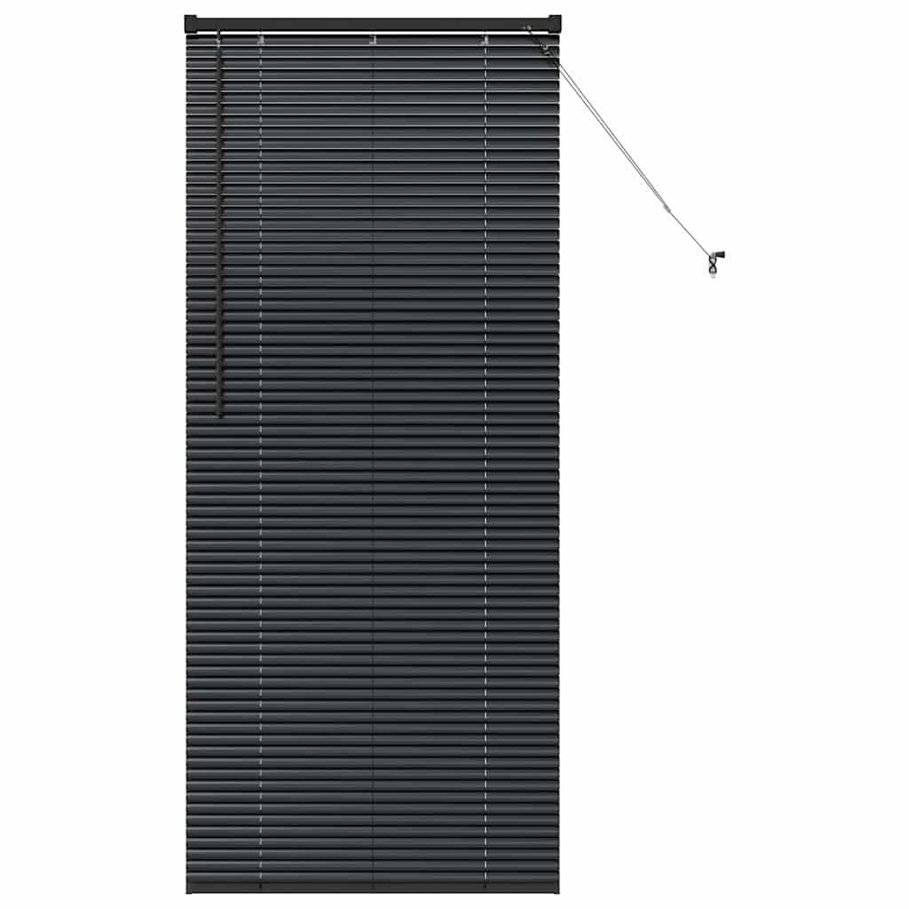 vidaXL Jaluzea pentru Fereastră cu perdele Manual Negru Aluminiu vidaXL Jaluzea pentru Fereastră cu perdele Manual Negru Aluminiu