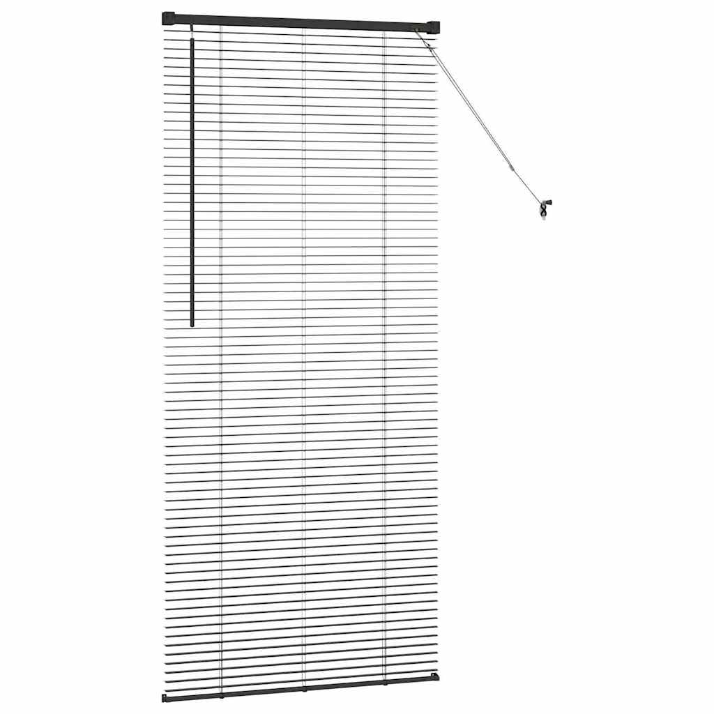 vidaXL Jaluzea pentru Fereastră cu perdele Manual Negru Aluminiu vidaXL Jaluzea pentru Fereastră cu perdele Manual Negru Aluminiu