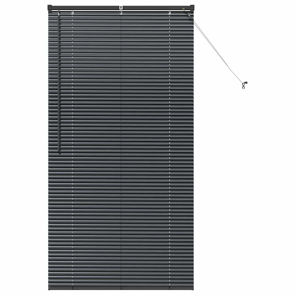 vidaXL Jaluzea pentru Fereastră cu perdele Manual Negru Aluminiu vidaXL Jaluzea pentru Fereastră cu perdele Manual Negru Aluminiu