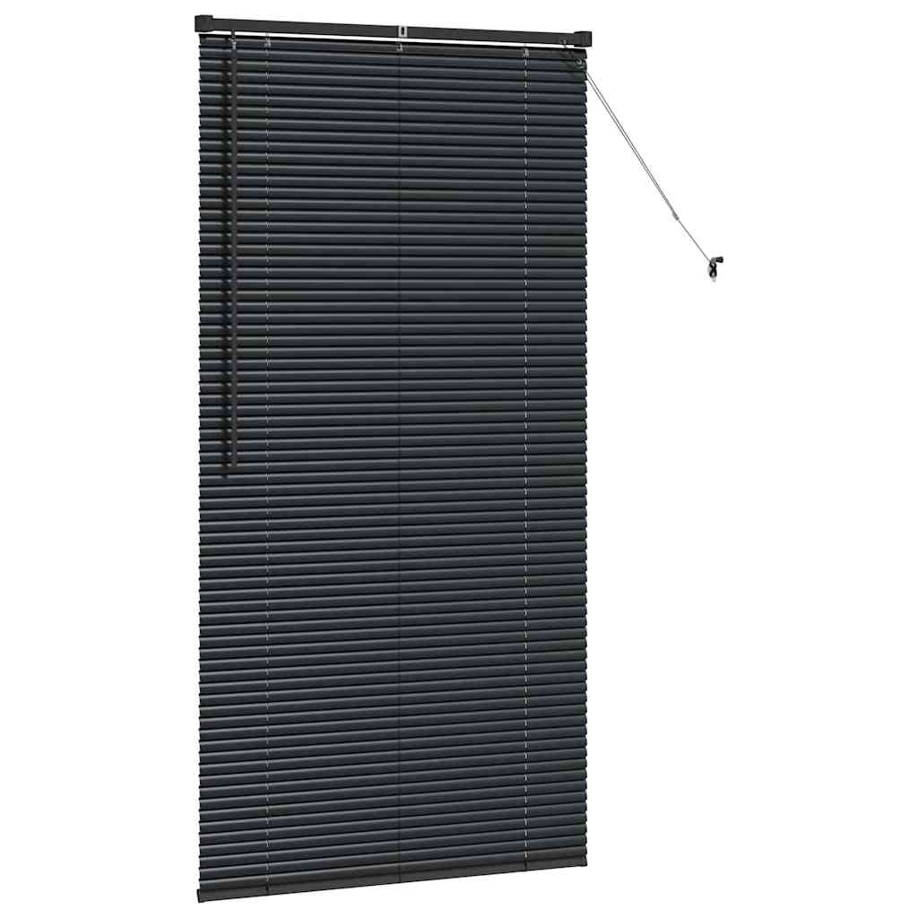 vidaXL Jaluzea pentru Fereastră cu perdele Manual Negru Aluminiu vidaXL Jaluzea pentru Fereastră cu perdele Manual Negru Aluminiu