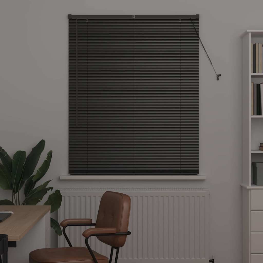 vidaXL Jaluzea pentru Fereastră cu perdele Manual Negru Aluminiu
