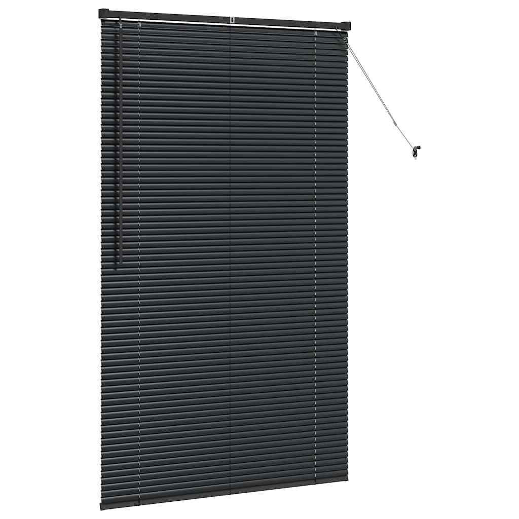 vidaXL Jaluzea pentru Fereastră cu perdele Manual Negru Aluminiu