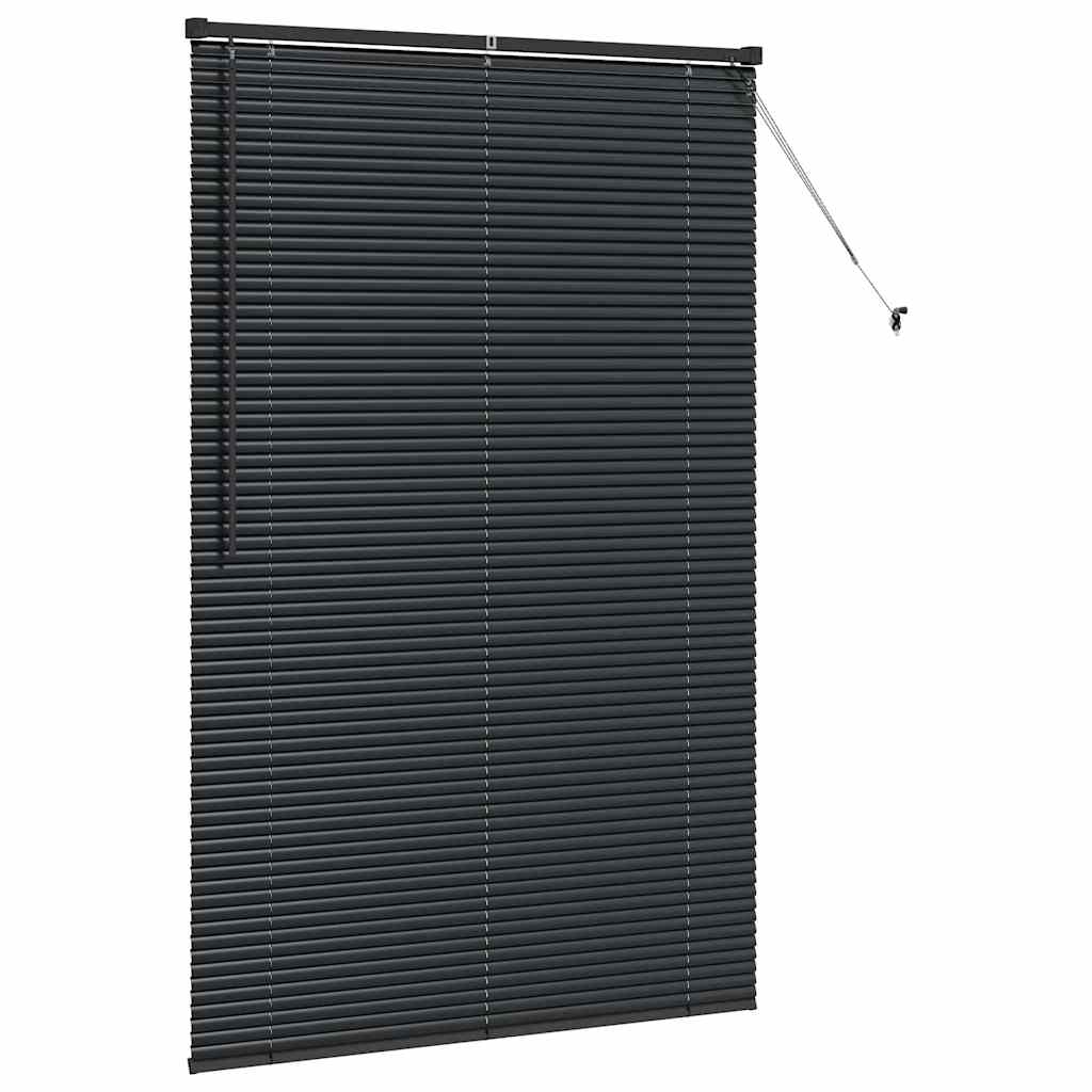 vidaXL Jaluzea pentru Fereastră cu perdele Manual Negru Aluminiu