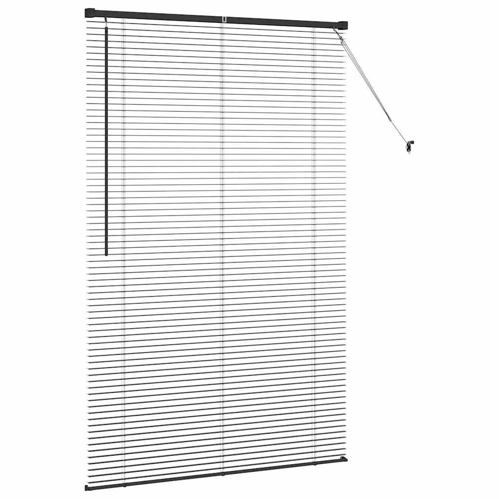vidaXL Jaluzea pentru Fereastră cu perdele Manual Negru Aluminiu
