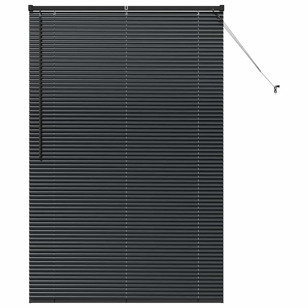 vidaXL Jaluzea pentru Fereastră cu perdele Manual Negru Aluminiu vidaXL Jaluzea pentru Fereastră cu perdele Manual Negru Aluminiu