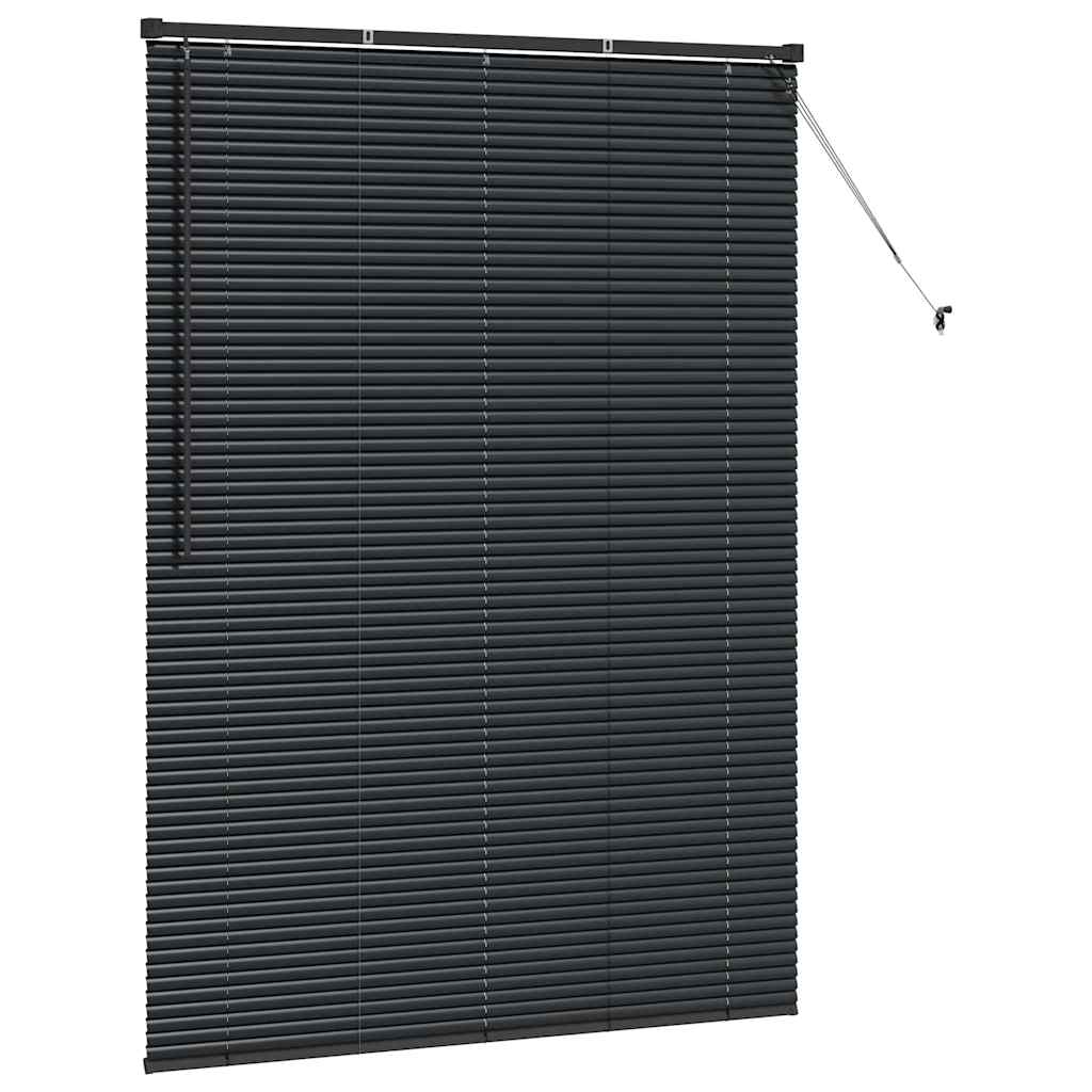 vidaXL Jaluzea pentru Fereastră cu perdele Manual Negru Aluminiu vidaXL Jaluzea pentru Fereastră cu perdele Manual Negru Aluminiu