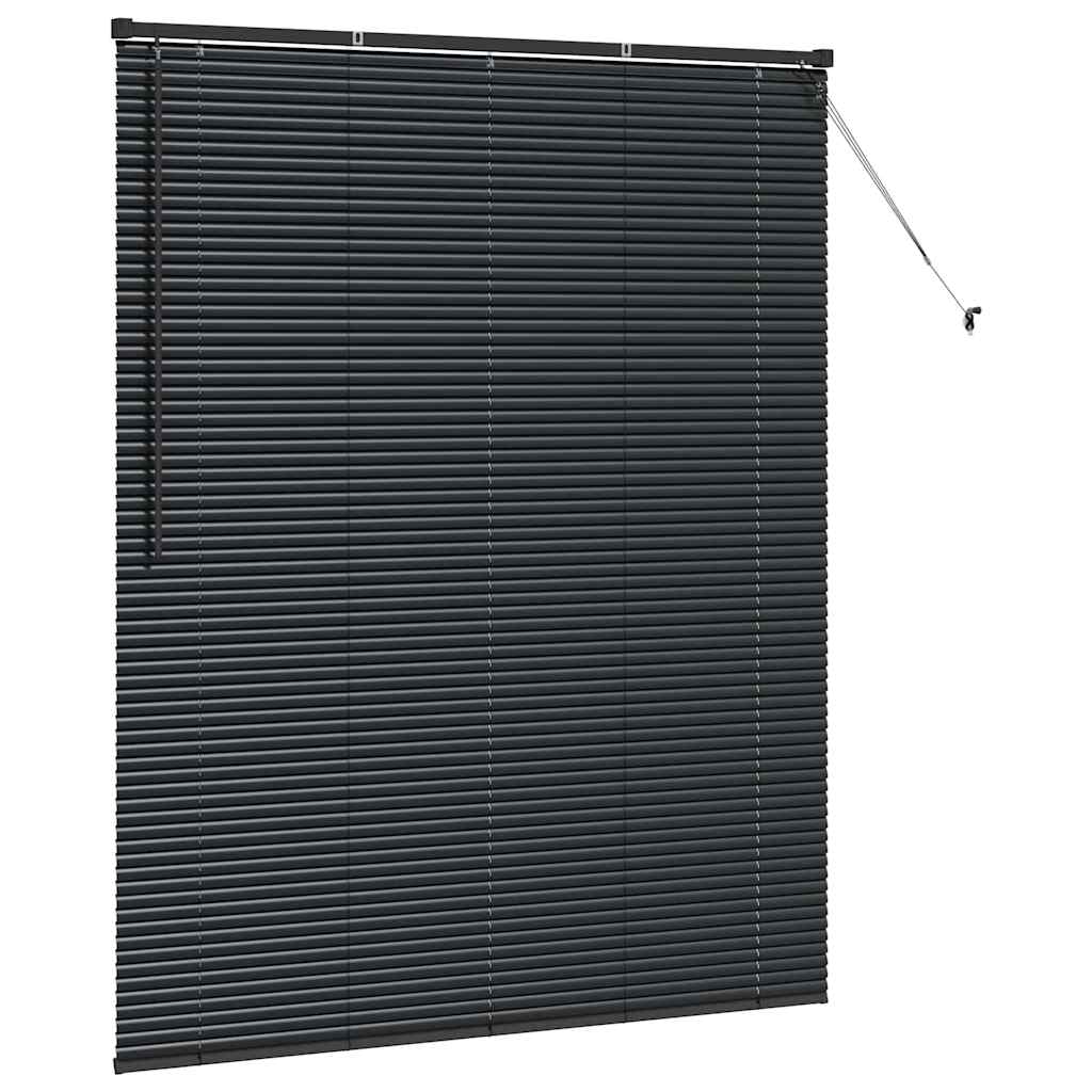 vidaXL Jaluzea pentru Fereastră cu perdele Manual Negru Aluminiu vidaXL Jaluzea pentru Fereastră cu perdele Manual Negru Aluminiu