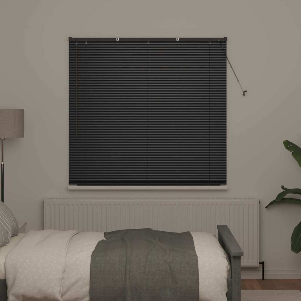 vidaXL Jaluzea pentru Fereastră cu perdele Manual Negru Aluminiu