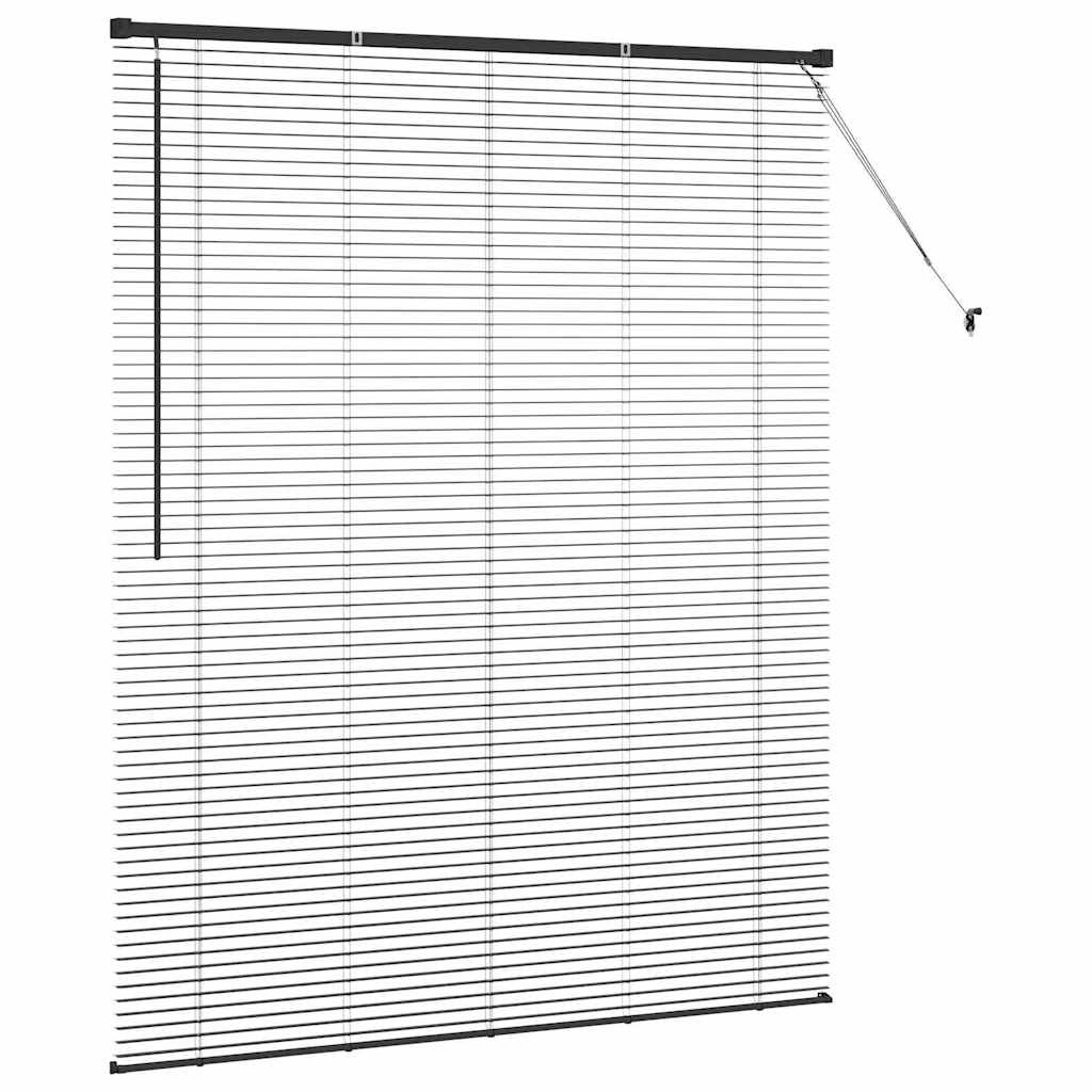vidaXL Jaluzea pentru Fereastră cu perdele Manual Negru Aluminiu
