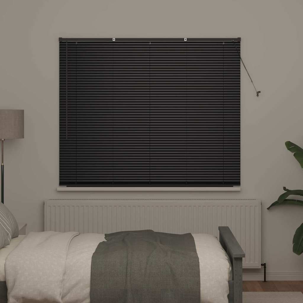 vidaXL Jaluzea pentru Fereastră cu perdele Manual Negru Aluminiu