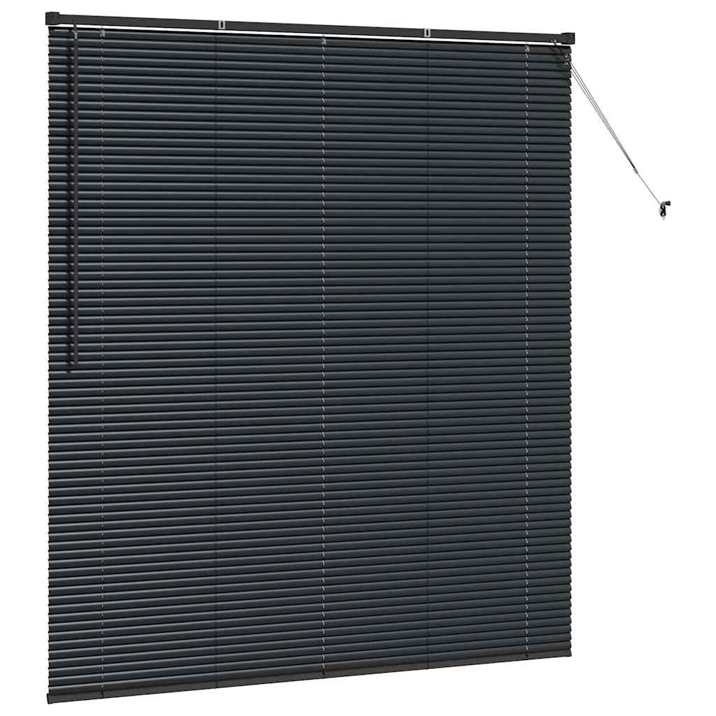 vidaXL Jaluzea pentru Fereastră cu perdele Manual Negru Aluminiu vidaXL Jaluzea pentru Fereastră cu perdele Manual Negru Aluminiu
