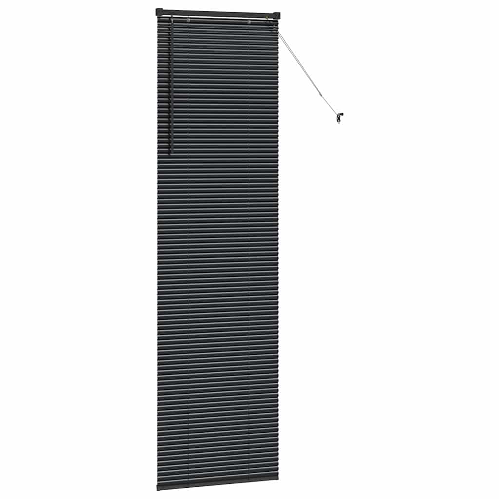 vidaXL Jaluzea pentru Fereastră cu perdele Manual Negru Aluminiu vidaXL Jaluzea pentru Fereastră cu perdele Manual Negru Aluminiu