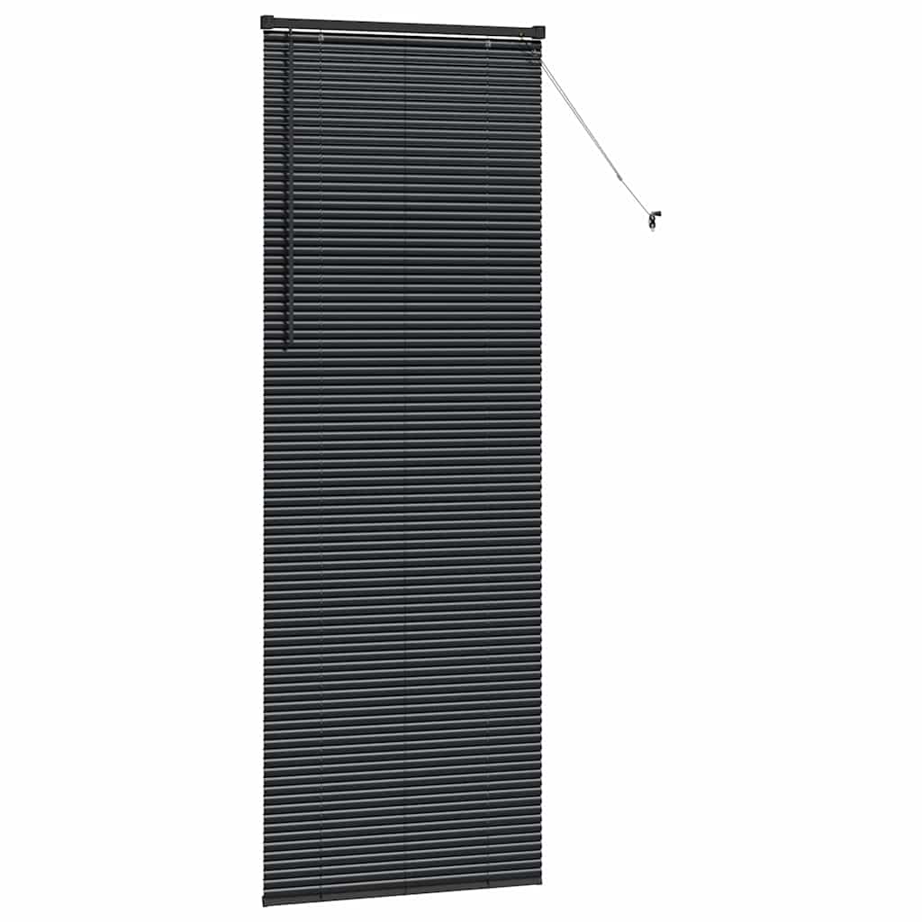vidaXL Jaluzea pentru Fereastră cu perdele Manual Negru Aluminiu vidaXL Jaluzea pentru Fereastră cu perdele Manual Negru Aluminiu