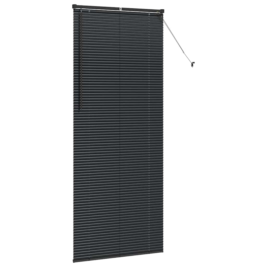 vidaXL Jaluzea pentru Fereastră cu perdele Manual Negru Aluminiu vidaXL Jaluzea pentru Fereastră cu perdele Manual Negru Aluminiu