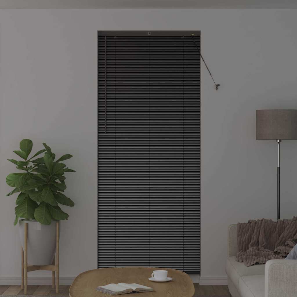 vidaXL Jaluzea pentru Fereastră cu perdele Manual Negru Aluminiu