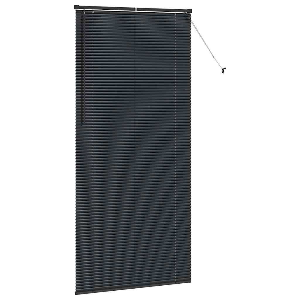 vidaXL Jaluzea pentru Fereastră cu perdele Manual Negru Aluminiu
