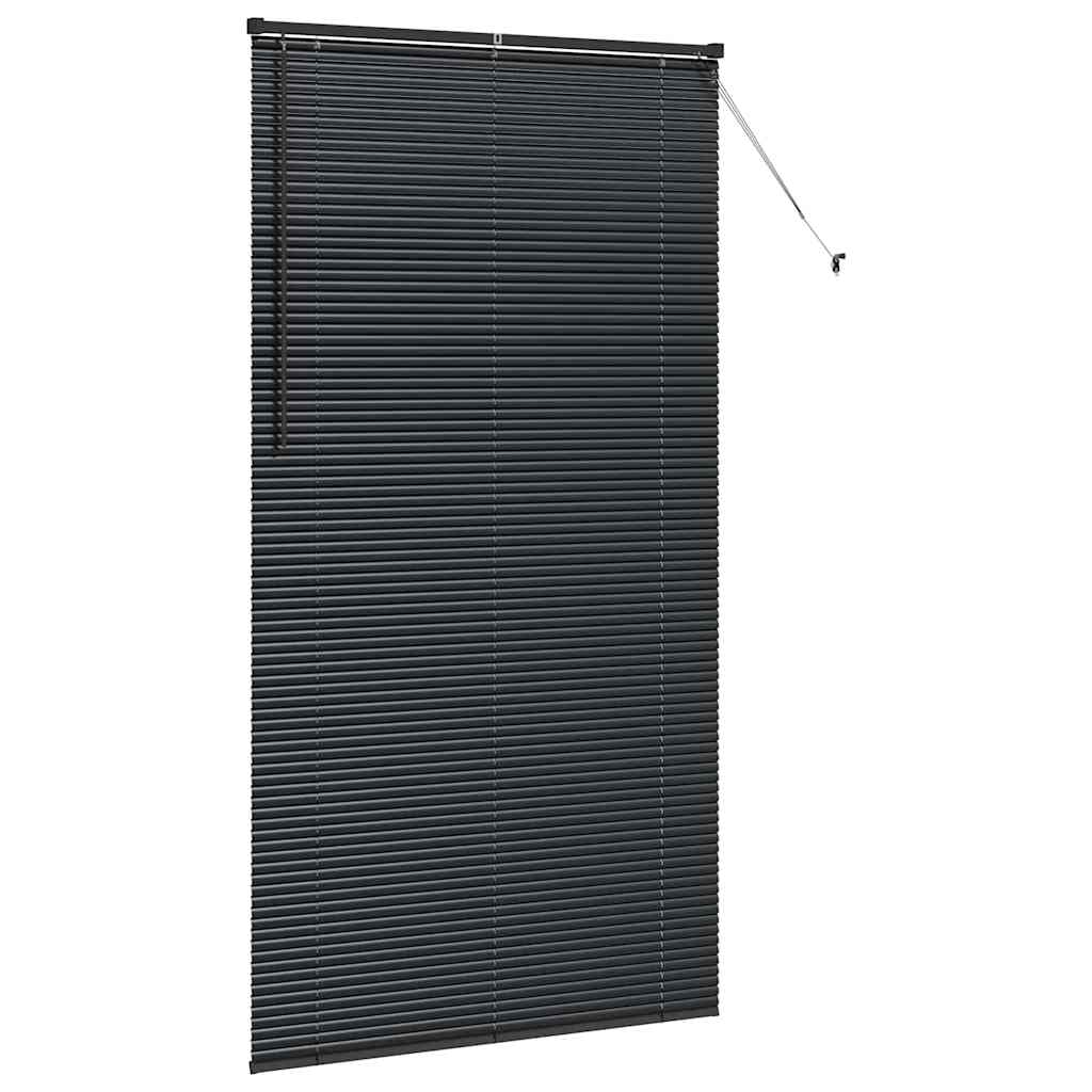 vidaXL Jaluzea pentru Fereastră cu perdele Manual Negru Aluminiu vidaXL Jaluzea pentru Fereastră cu perdele Manual Negru Aluminiu
