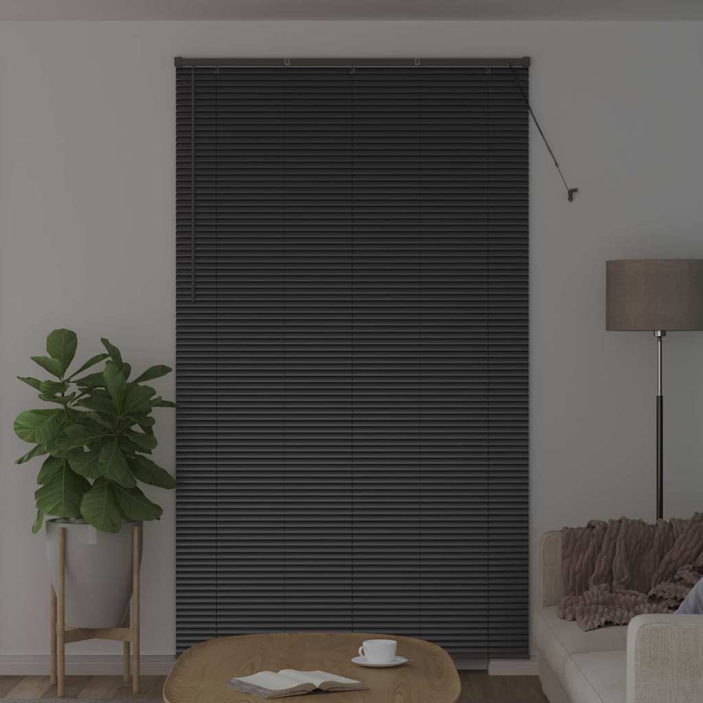 vidaXL Jaluzea pentru Fereastră cu perdele Manual Negru Aluminiu