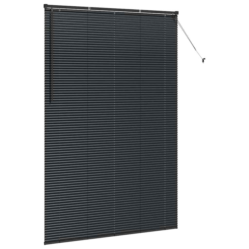 vidaXL Jaluzea pentru Fereastră cu perdele Manual Negru Aluminiu vidaXL Jaluzea pentru Fereastră cu perdele Manual Negru Aluminiu