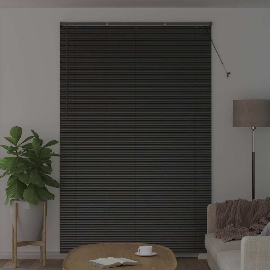 vidaXL Jaluzea pentru Fereastră cu perdele Manual Negru Aluminiu vidaXL Jaluzea pentru Fereastră cu perdele Manual Negru Aluminiu