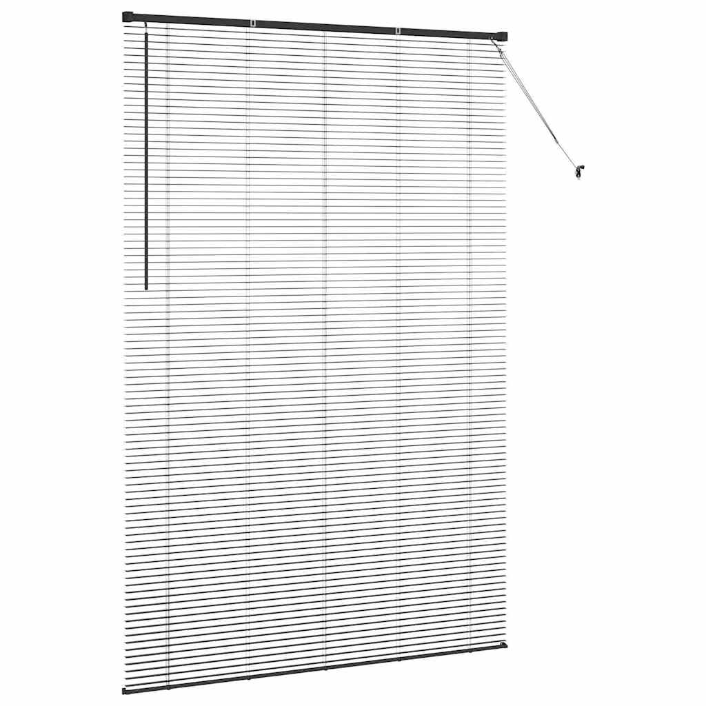 vidaXL Jaluzea pentru Fereastră cu perdele Manual Negru Aluminiu vidaXL Jaluzea pentru Fereastră cu perdele Manual Negru Aluminiu