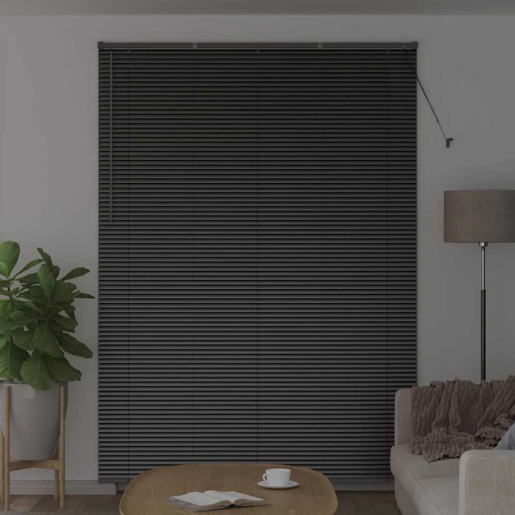 vidaXL Jaluzea pentru Fereastră cu perdele Manual Negru Aluminiu