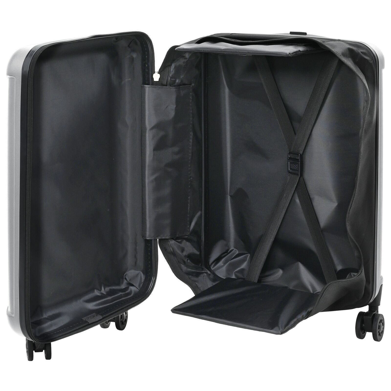 vidaXL Valiză cu blocare Argintiu 34 x 23 x 55.5 cm Plastic ABS