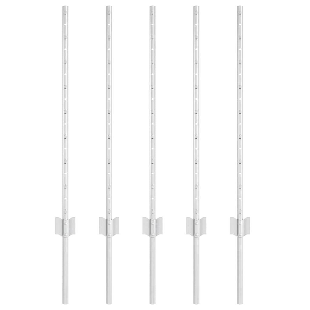 vidaXL Stâlpi de Gard , 5 buc U-Channel, 80 cm din Oțel Galvanizat