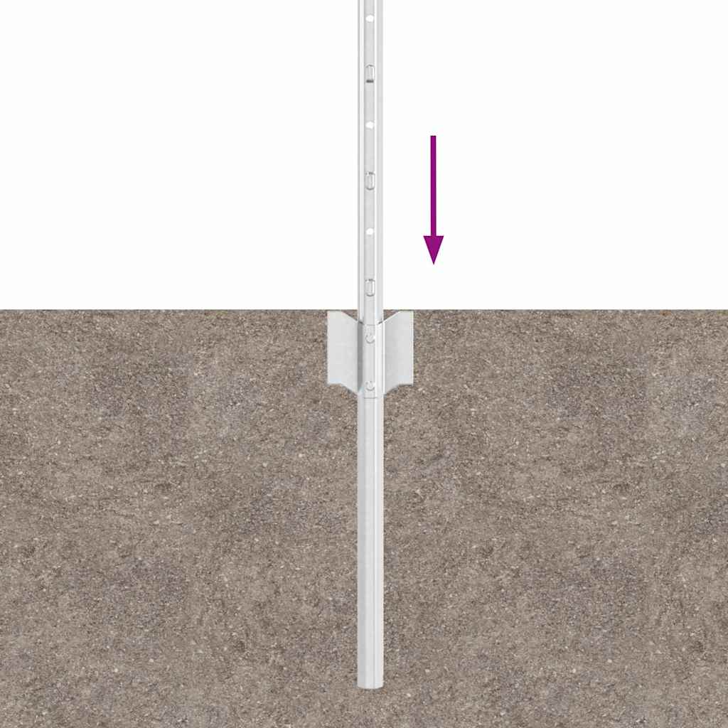 vidaXL Stâlpi de Gard , 5 buc U-Channel, 80 cm din Oțel Galvanizat