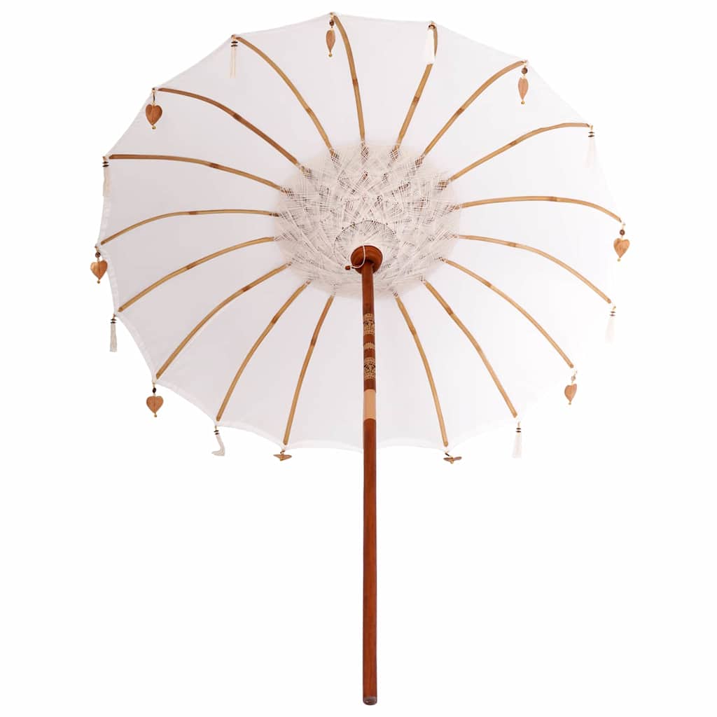 vidaXL Umbrelă de soare Manual Crem x 250 cm Bumbac și lemn masiv vidaXL Umbrelă de soare Manual Crem x 250 cm Bumbac și lemn masiv