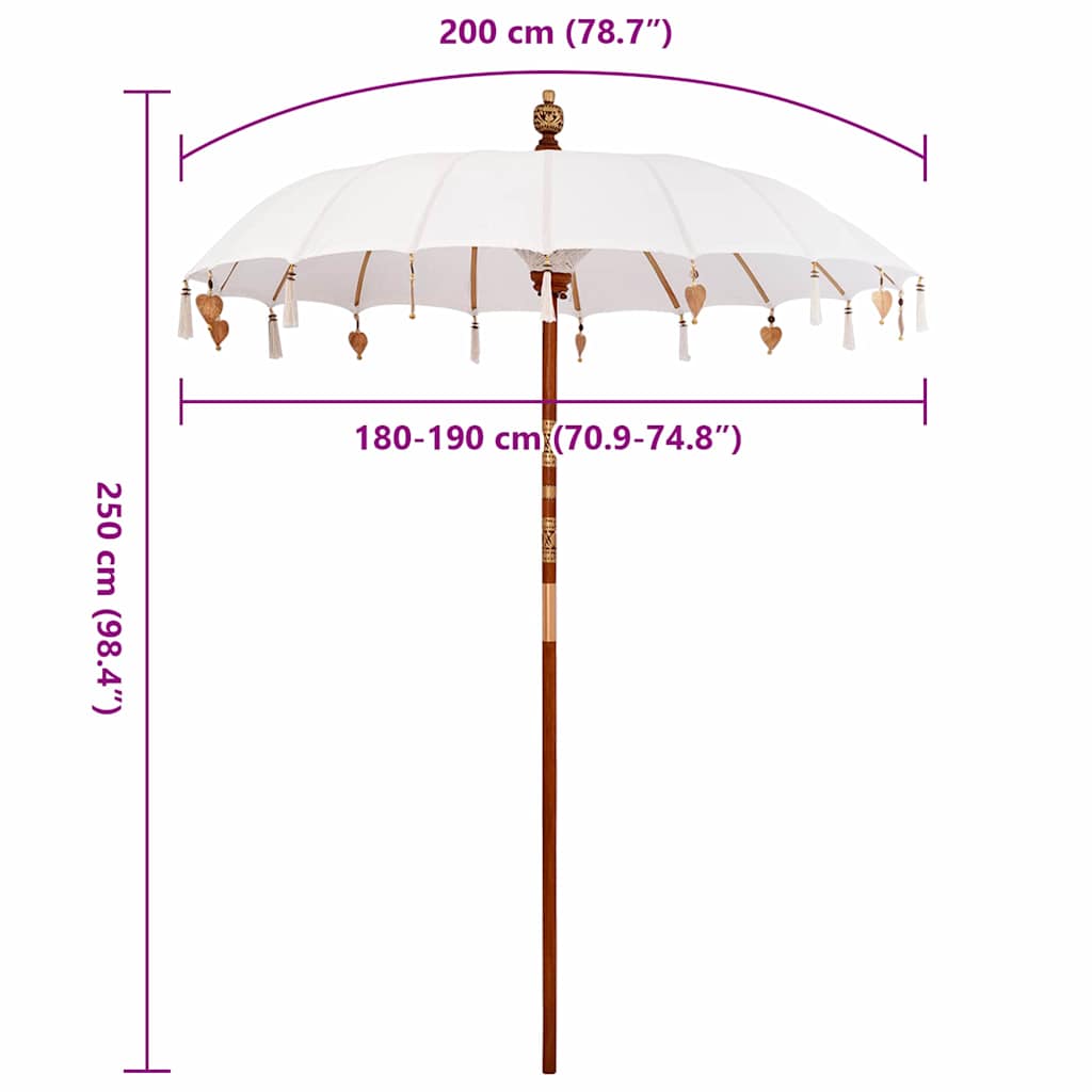 vidaXL Umbrelă de soare Manual Crem x 250 cm Bumbac și lemn masiv vidaXL Umbrelă de soare Manual Crem x 250 cm Bumbac și lemn masiv