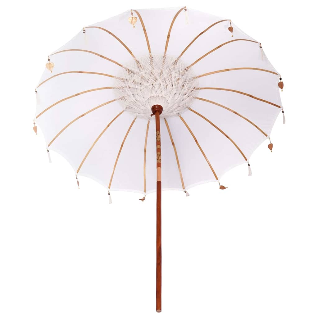 vidaXL Umbrelă de soare Manual Crem x 250 cm Bumbac și lemn masiv vidaXL Umbrelă de soare Manual Crem x 250 cm Bumbac și lemn masiv