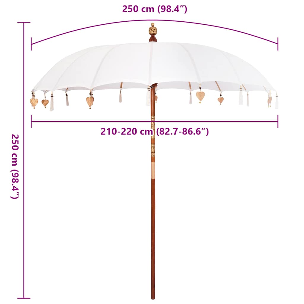 vidaXL Umbrelă de soare Manual Crem x 250 cm Bumbac și lemn masiv vidaXL Umbrelă de soare Manual Crem x 250 cm Bumbac și lemn masiv