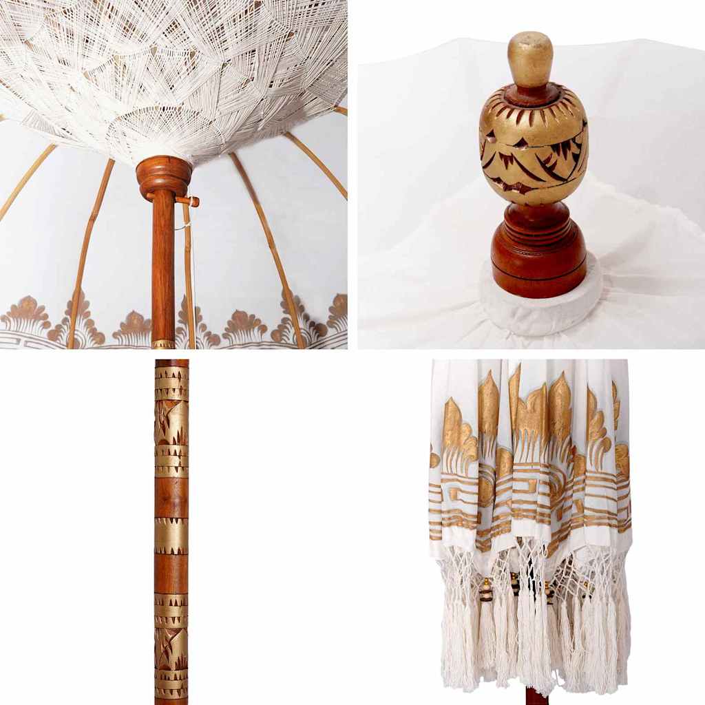 vidaXL Umbrelă de soare Manual Crem x 250 cm Bumbac și lemn masiv vidaXL Umbrelă de soare Manual Crem x 250 cm Bumbac și lemn masiv