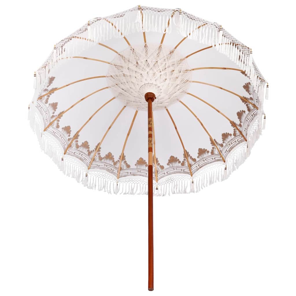 vidaXL Parasol Balinez Crem (210-220) x 260 cm Bumbac și lemn masiv vidaXL Parasol Balinez Crem (210-220) x 260 cm Bumbac și lemn masiv