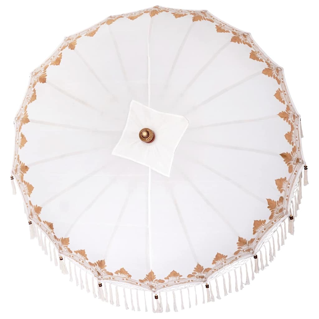 vidaXL Parasol Balinez Crem (210-220) x 260 cm Bumbac și lemn masiv vidaXL Parasol Balinez Crem (210-220) x 260 cm Bumbac și lemn masiv