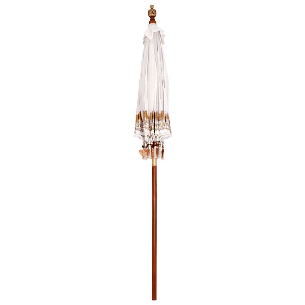 vidaXL Parasol Balinez Crem (180-190) x 260 cm Bumbac și lemn masiv vidaXL Parasol Balinez Crem (180-190) x 260 cm Bumbac și lemn masiv