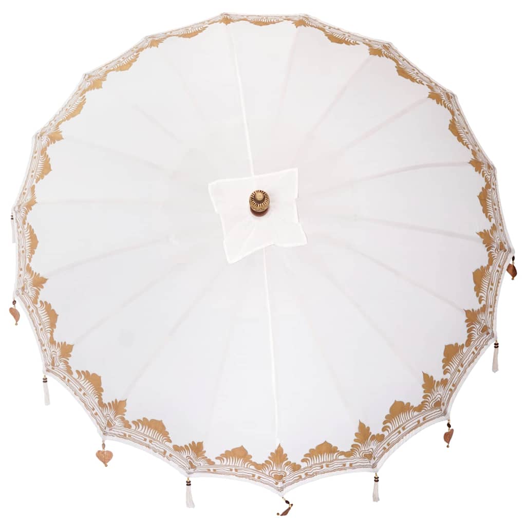 vidaXL Parasol Balinez Crem (210-220) x 260 cm Bumbac și lemn masiv vidaXL Parasol Balinez Crem (210-220) x 260 cm Bumbac și lemn masiv