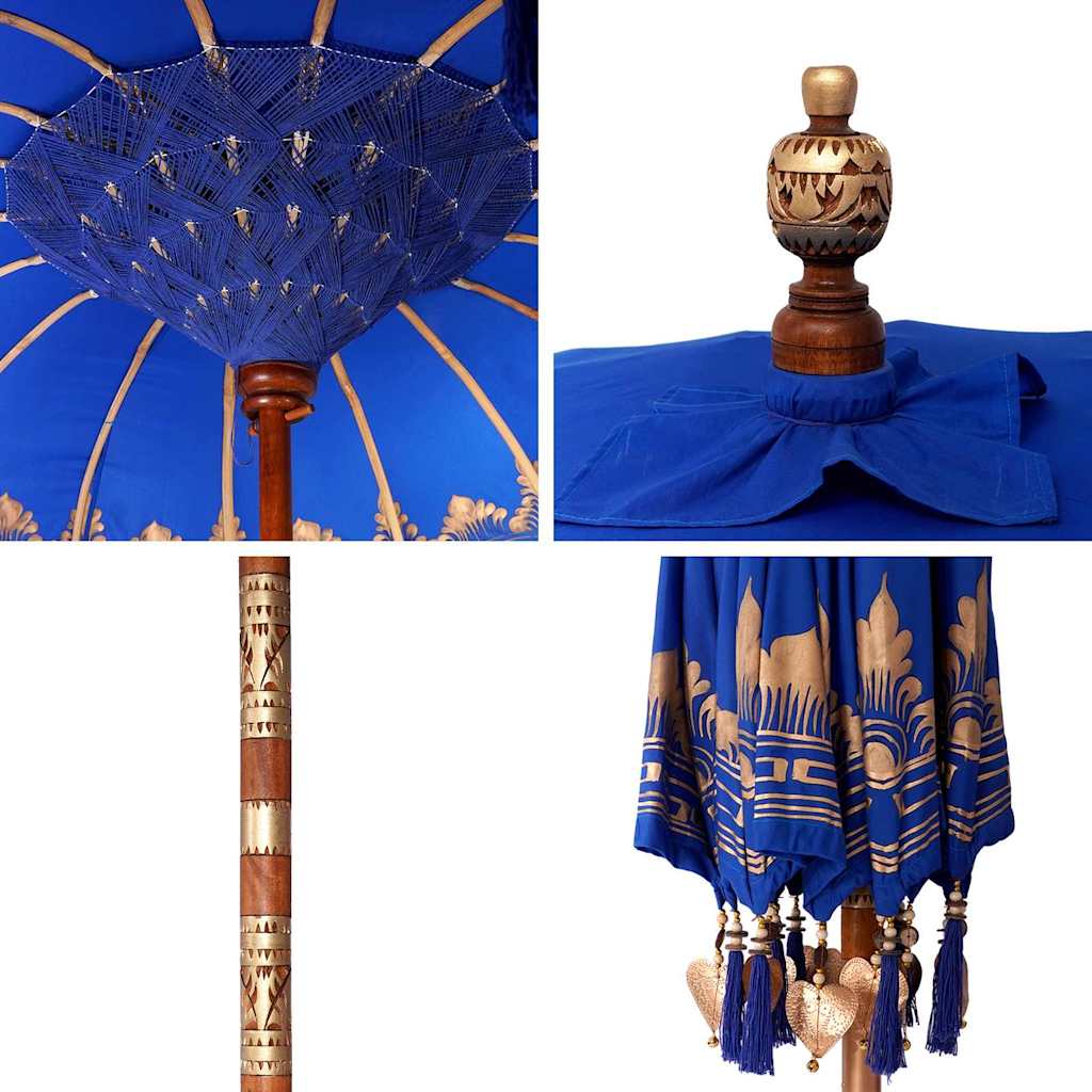vidaXL Parasol Balinez albastru (180-190) x 260 cm vidaXL Parasol Balinez albastru (180-190) x 260 cm