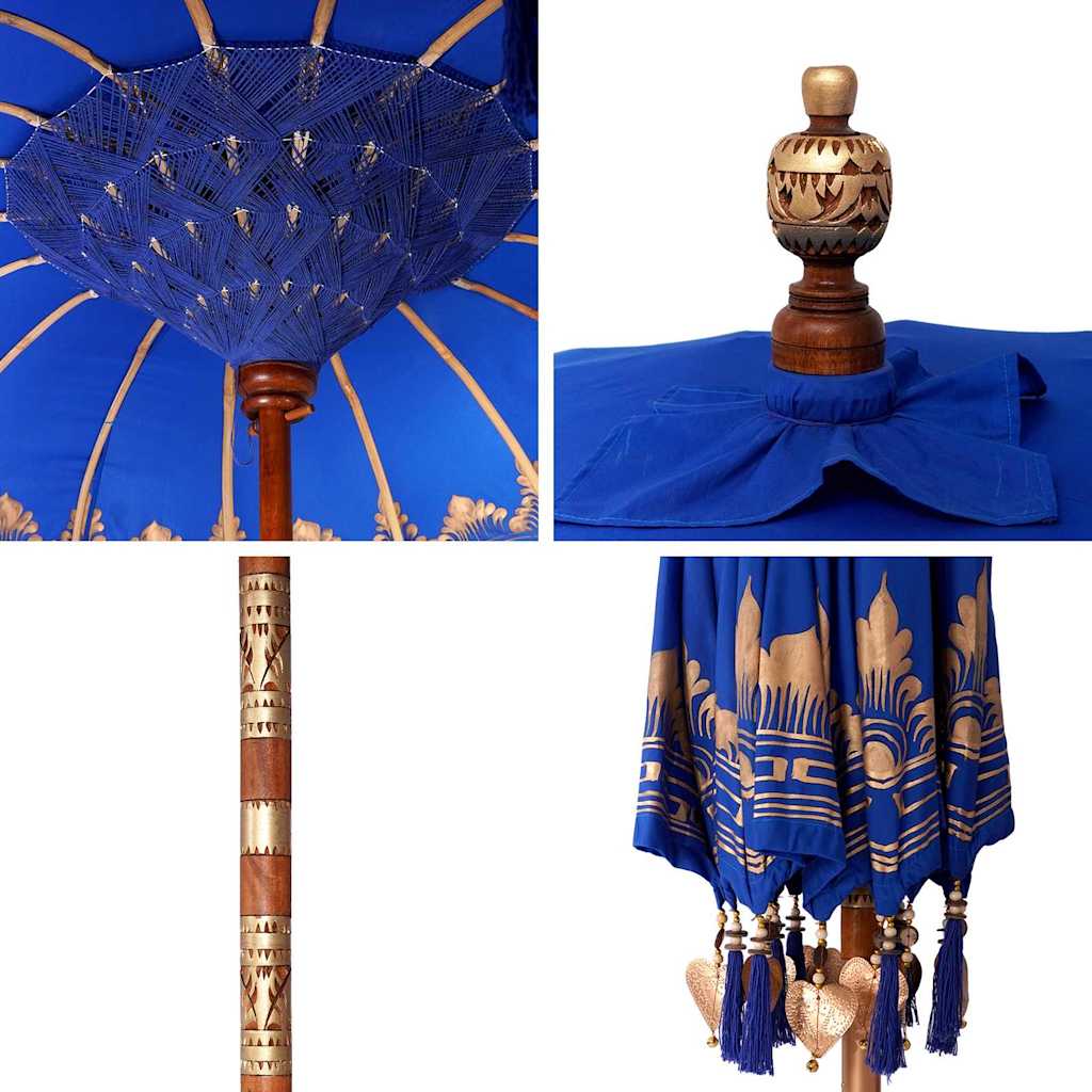 vidaXL Parasol Balinez albastru (210-220) x 260 cm vidaXL Parasol Balinez albastru (210-220) x 260 cm