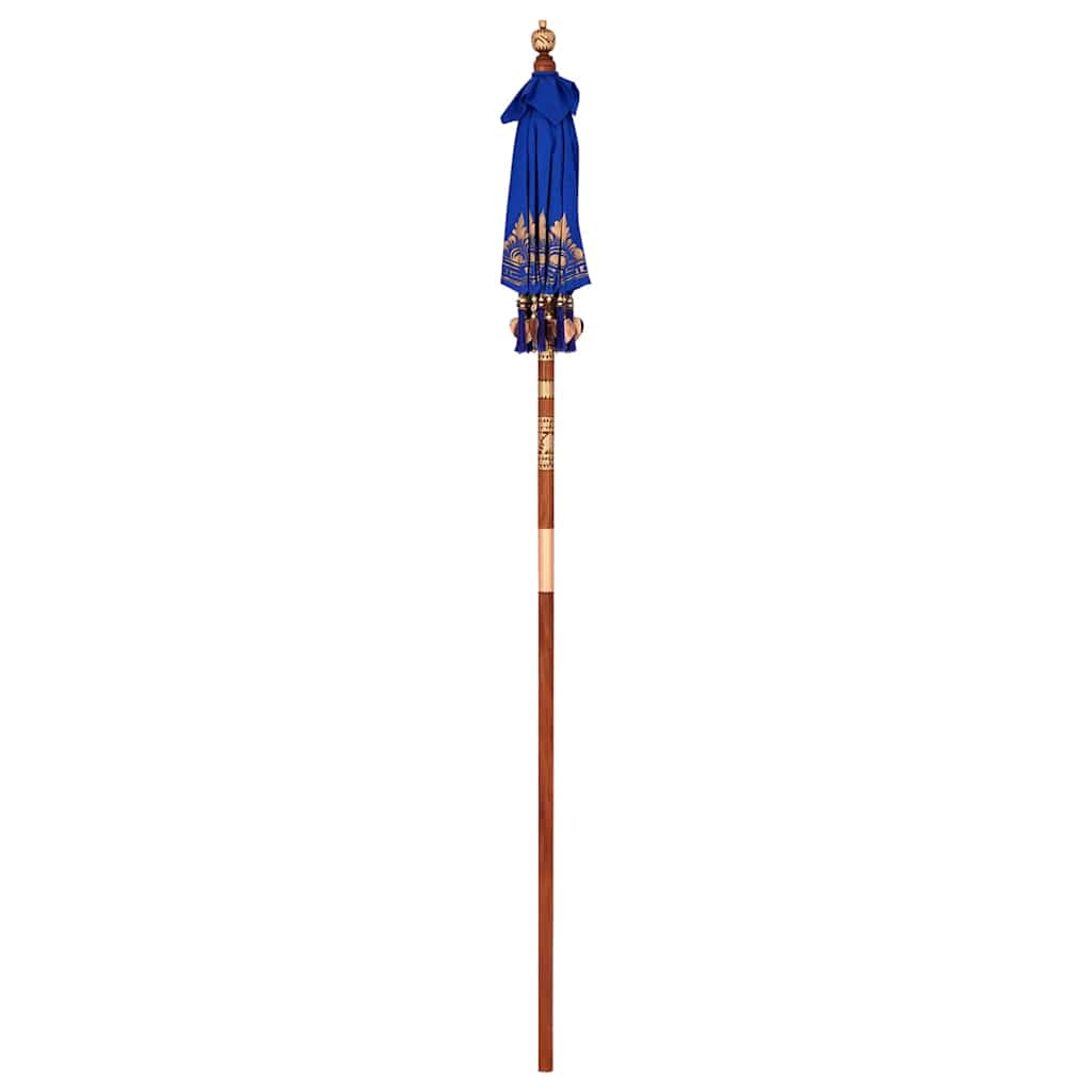 vidaXL Parasol Balinez albastru (90-100) x 260 cm Bumbac și lemn masiv vidaXL Parasol Balinez albastru (90-100) x 260 cm Bumbac și lemn masiv