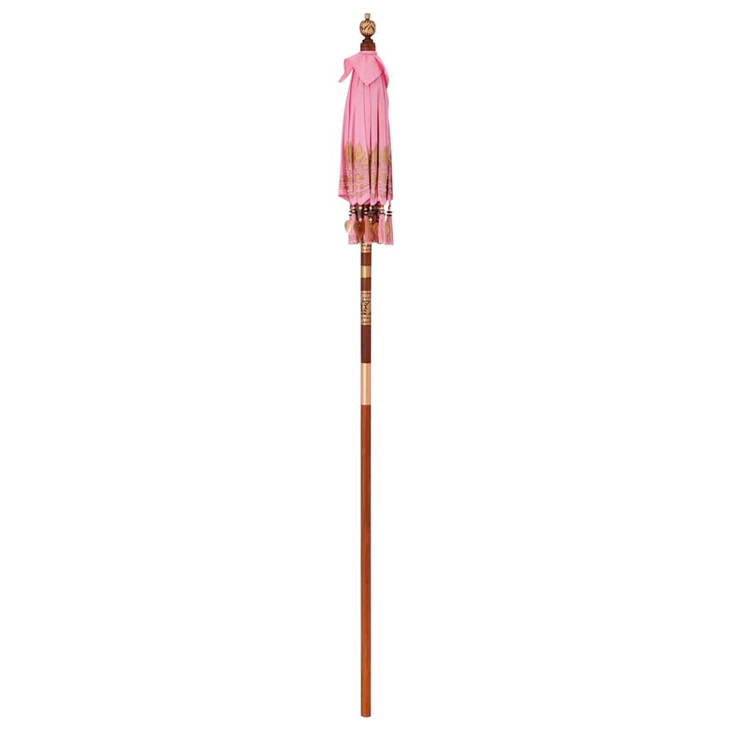 vidaXL Parasol Balinez Roz (90-100) x 260 cm Bumbac și lemn masiv vidaXL Parasol Balinez Roz (90-100) x 260 cm Bumbac și lemn masiv