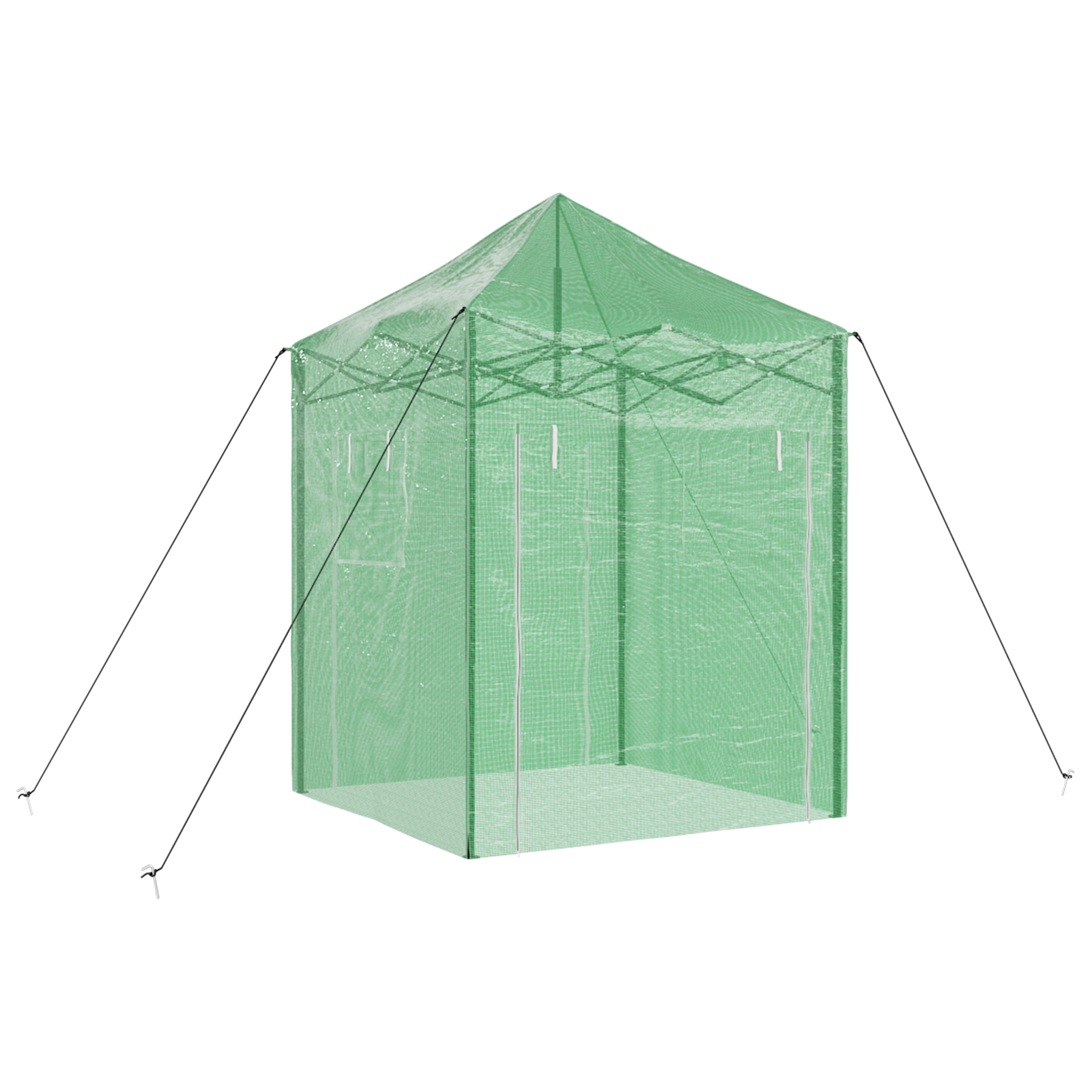 vidaXL Seră cu acoperiș Manual Verde 200 x 200 x 300 cm Oțel vidaXL Seră cu acoperiș Manual Verde 200 x 200 x 300 cm Oțel