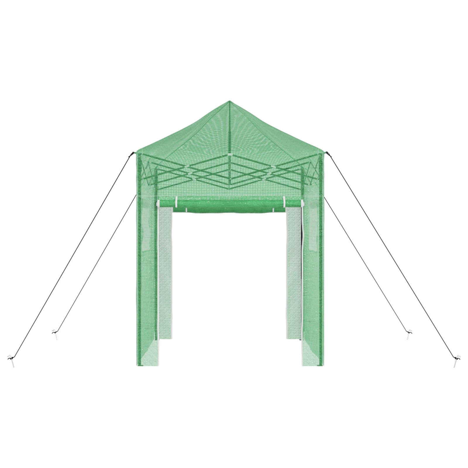 vidaXL Seră cu acoperiș Manual Verde 200 x 200 x 300 cm Oțel vidaXL Seră cu acoperiș Manual Verde 200 x 200 x 300 cm Oțel