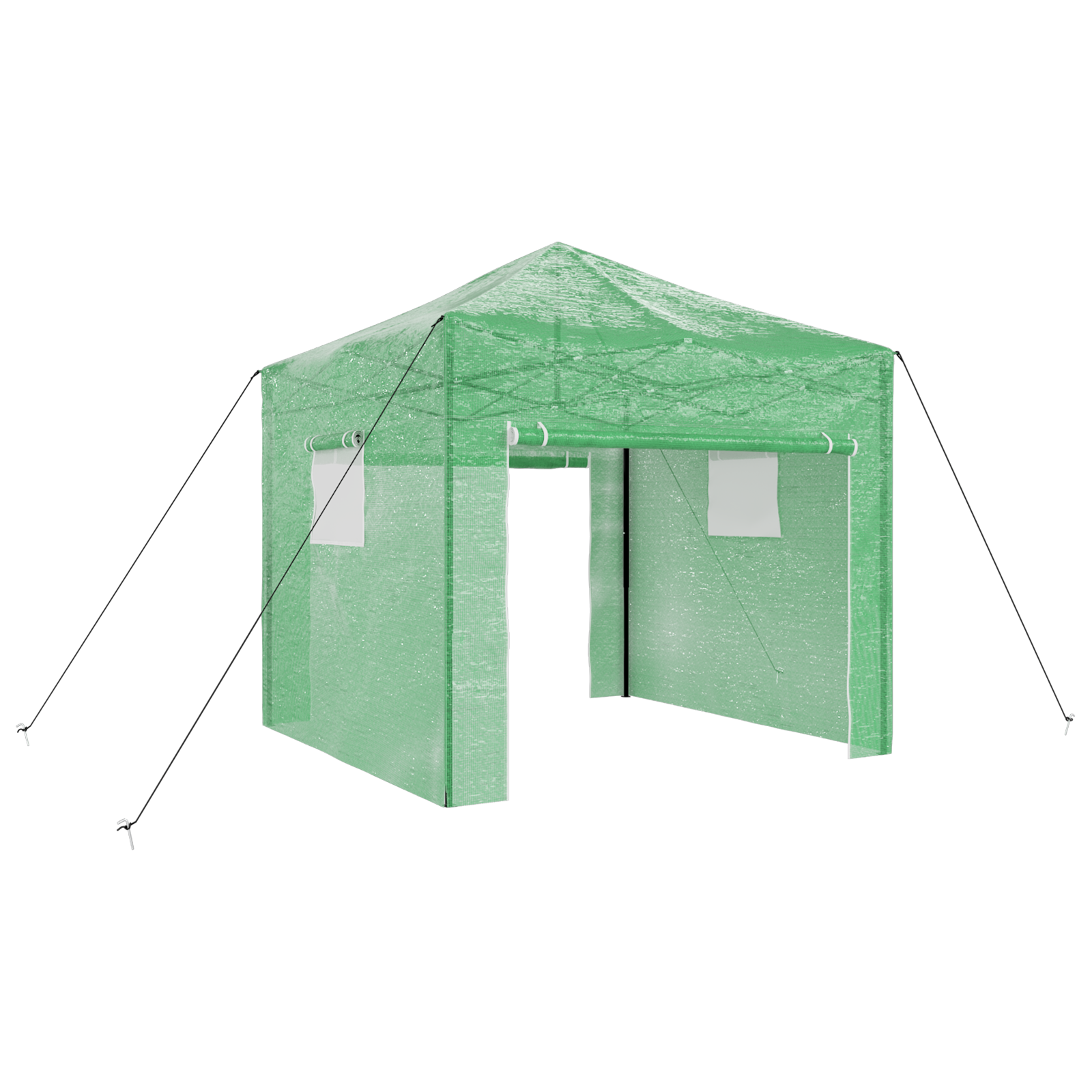 vidaXL Seră cu acoperiș Manual Verde 290 x 290 x 315 cm Oțel vidaXL Seră cu acoperiș Manual Verde 290 x 290 x 315 cm Oțel