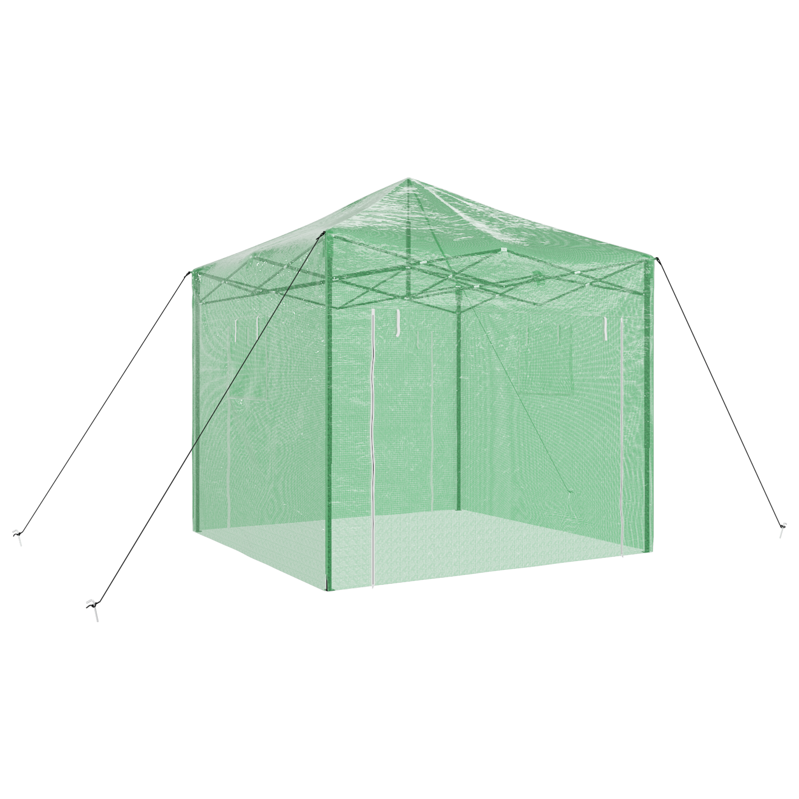 vidaXL Seră cu acoperiș Manual Verde 290 x 290 x 315 cm Oțel vidaXL Seră cu acoperiș Manual Verde 290 x 290 x 315 cm Oțel