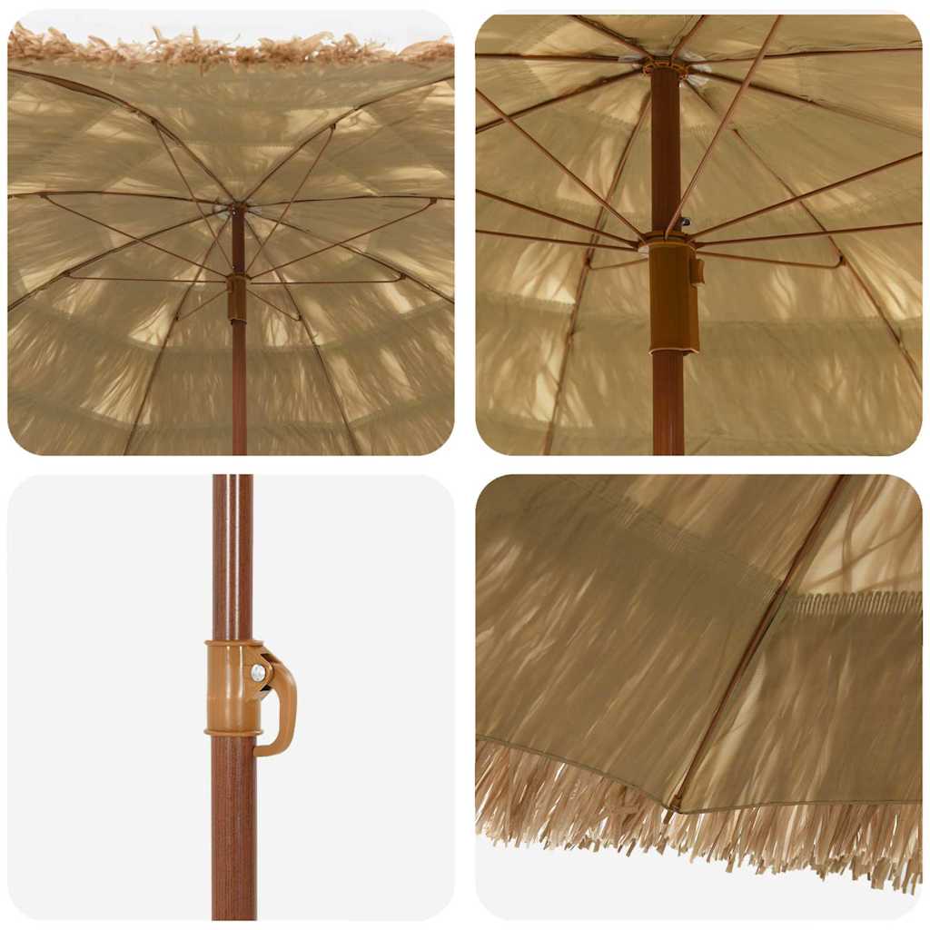vidaXL Parasol de Plajă natural 255 x 255 x 255 cm Poliester și oțel