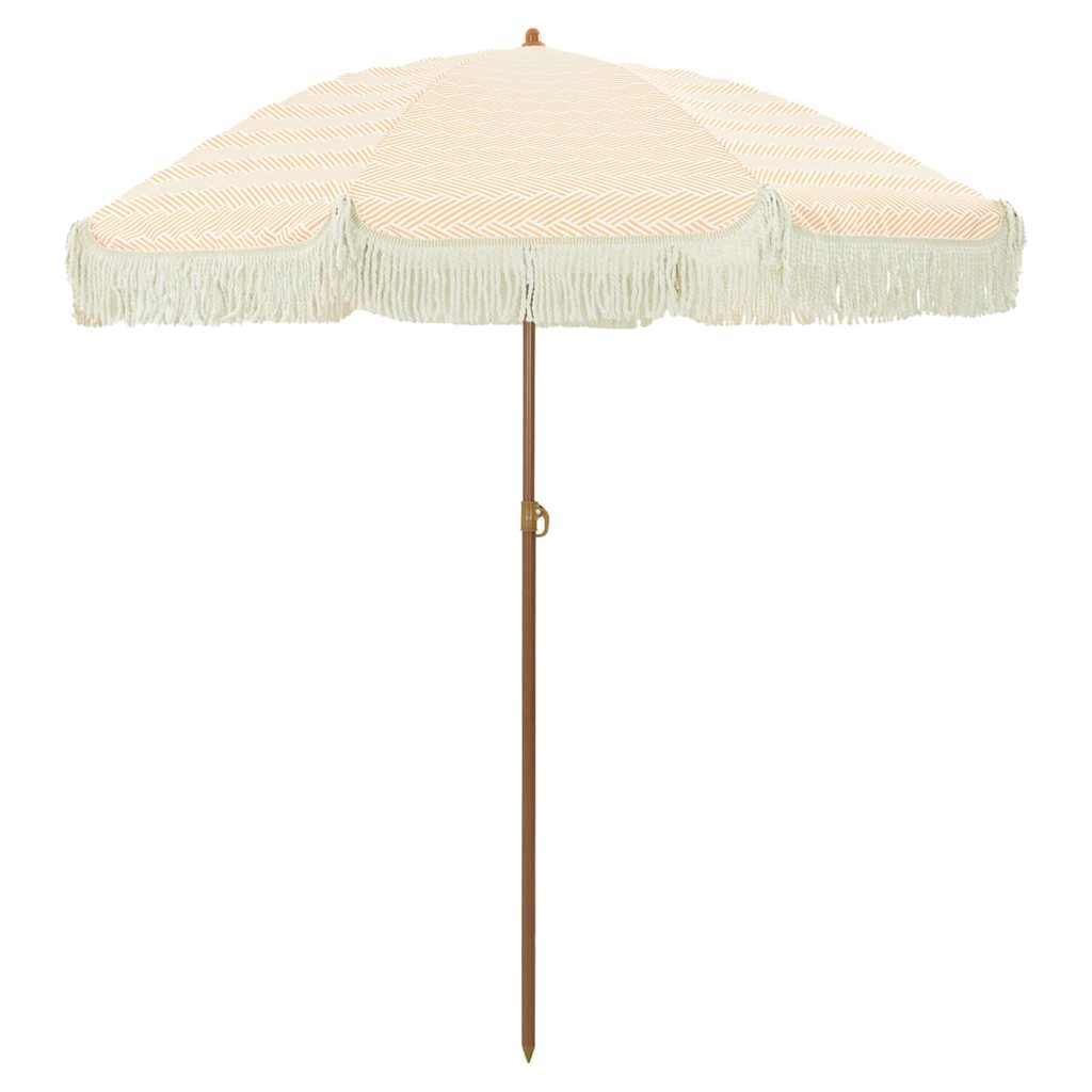 vidaXL Parasol de Plajă Galben și alb 160 x 160 x 196 cm